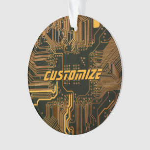 Geek Out Custom PCB Orange Circuit Board Ornament