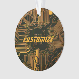 Geek Out Custom PCB Orange Circuit Board Ornament