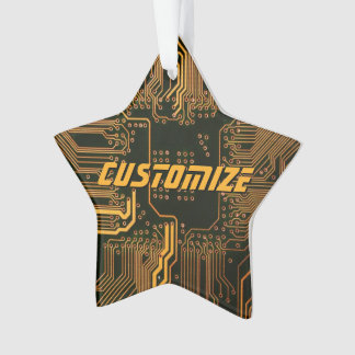 Geek Out Custom PCB Orange Circuit Board Ornament