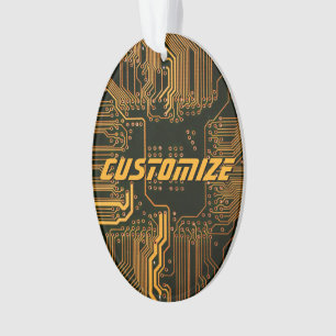 Geek Out Custom PCB Orange Circuit Board Ornament