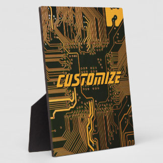 Geek Out Custom PCB Orange Circuit Board Plaque