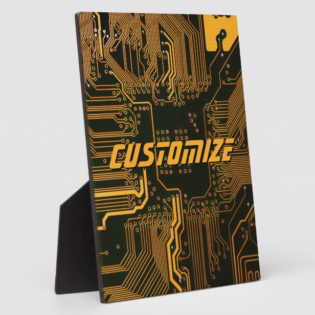 Geek Out Custom PCB Orange Circuit Board Plaque (Side)