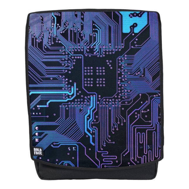 Geek Out Nerd PCB Blue Electronic Circuit Board  Backpack (Front)