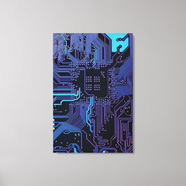 Geek Out Nerd PCB Blue Electronic Circuit Board  Canvas Print (Front)