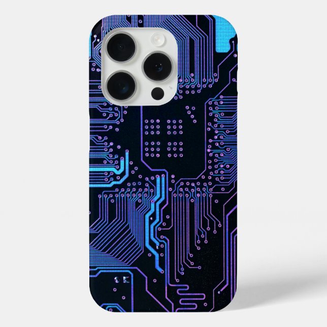 Geek Out Nerd PCB Blue Electronic Circuit Board  Case-Mate iPhone Case (Back)