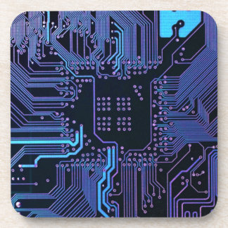 Geek Out Nerd PCB Blue Electronic Circuit Board  Coaster