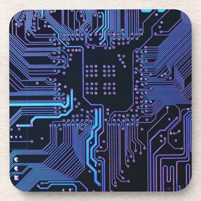Geek Out Nerd PCB Blue Electronic Circuit Board  Coaster (Front)