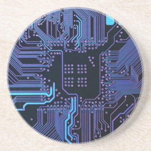 Geek Out Nerd PCB Blue Electronic Circuit Board  Coaster