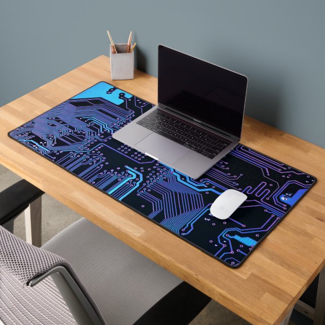 Geek Out Nerd PCB Blue Electronic Circuit Board  Desk Mat (Office 2)