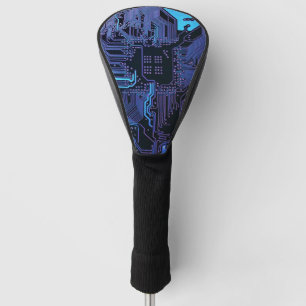 Geek Out Nerd PCB Blue Electronic Circuit Board Golf Head Cover