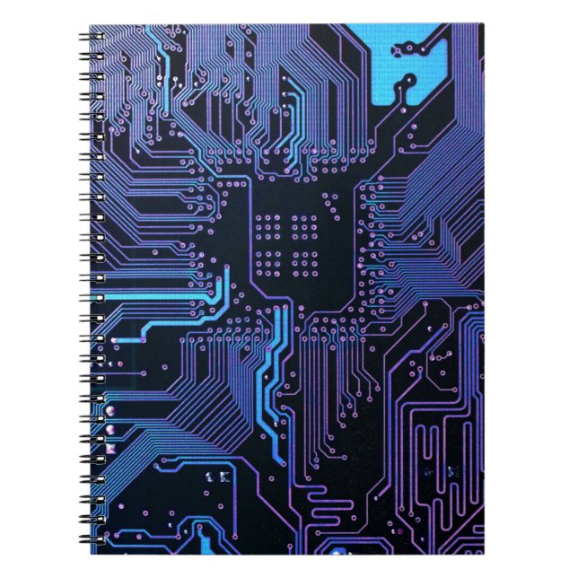 Geek Out Nerd PCB Blue Electronic Circuit Board  Notebook (Front)