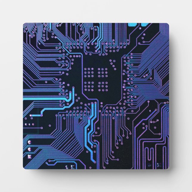 Geek Out Nerd PCB Blue Electronic Circuit Board  Plaque (Front)
