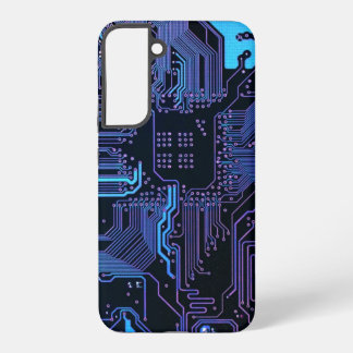 Geek Out Nerd PCB Blue Electronic Circuit Board Samsung Galaxy Case