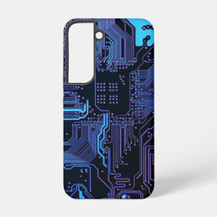 Geek Out Nerd PCB Blue Electronic Circuit Board  Samsung Galaxy Case