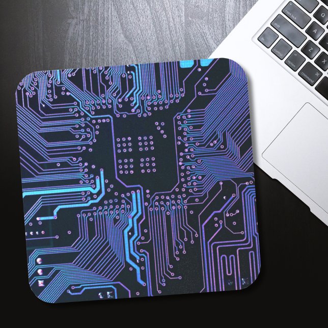 Geek Out Nerd PCB Blue Electronic Circuit Board  Square Sticker (Creator Uploaded)