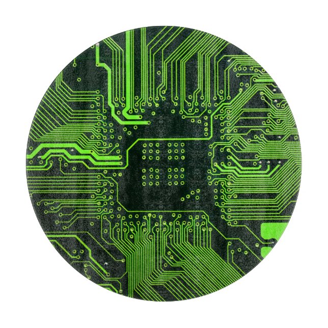 Geek Out Nerd PCB Green Electronic Circuit Board  (Front)