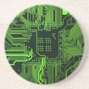 Geek Out Nerd PCB Green Electronic Circuit Board Coaster