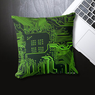 Geek Out Nerd PCB Green Electronic Circuit Board  Cushion