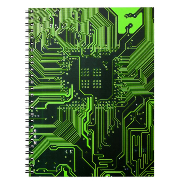 Geek Out Nerd PCB Green Electronic Circuit Board  Notebook (Front)