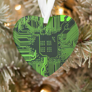 Geek Out Nerd PCB Green Electronic Circuit Board  Ornament
