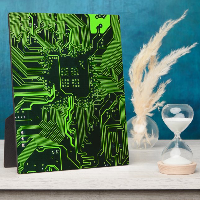 Geek Out Nerd PCB Green Electronic Circuit Board  Plaque (Side)
