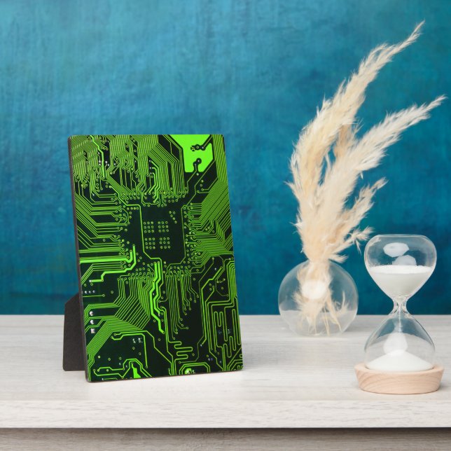 Geek Out Nerd PCB Green Electronic Circuit Board  Plaque (Side)