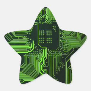 Geek Out Nerd PCB Green Electronic Circuit Board Star Sticker