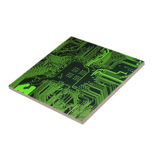 Geek Out Nerd PCB Green Electronic Circuit Board  Tile