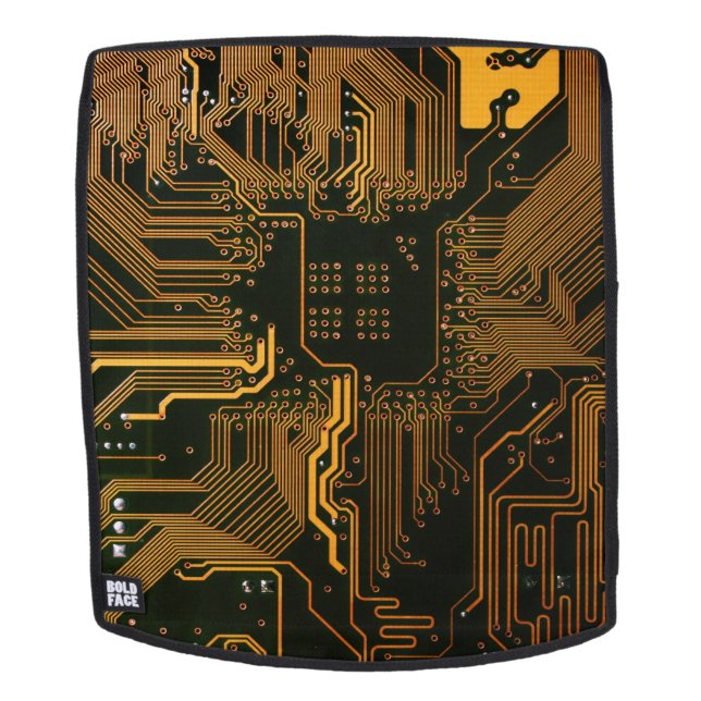 Geek Out Nerd PCB Orange Electronic Circuit Board  Backpack (Removable Face)