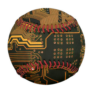 Geek Out Nerd PCB Orange Electronic Circuit Board Baseball