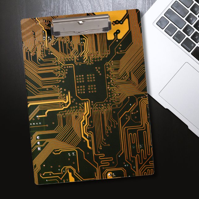 Geek Out Nerd PCB Orange Electronic Circuit Board  Clipboard (Creator Uploaded)