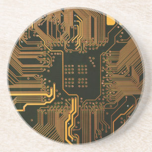 Geek Out Nerd PCB Orange Electronic Circuit Board Coaster