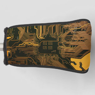 Geek Out Nerd PCB Orange Electronic Circuit Board Golf Head Cover