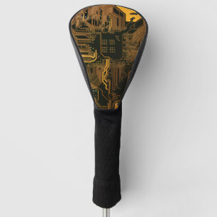 Geek Out Nerd PCB Orange Electronic Circuit Board Golf Head Cover