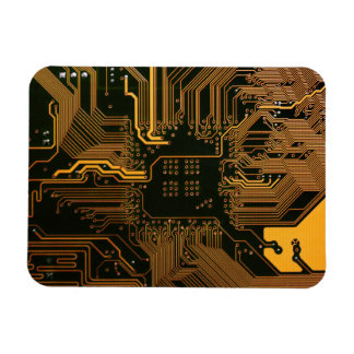 Geek Out Nerd PCB Orange Electronic Circuit Board  Magnet