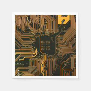Geek Out Nerd PCB Orange Electronic Circuit Board Napkin