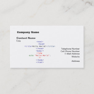 Geek php Greeting Business Card