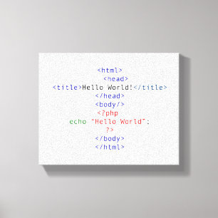 Geek php Greeting Canvas Print