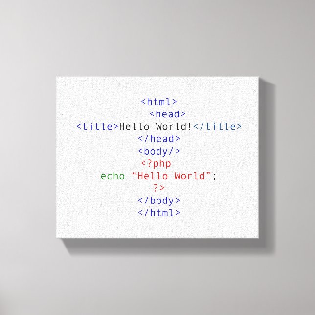 Geek php Greeting Canvas Print (Front)