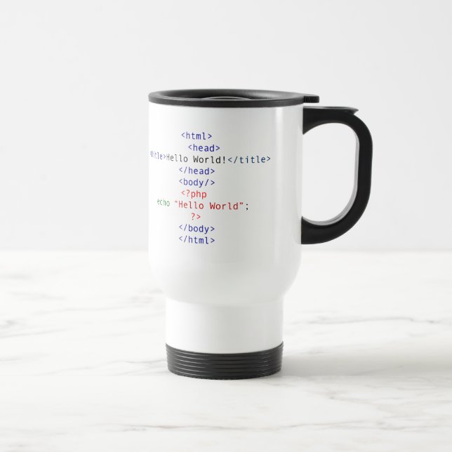 Geek php Greeting Travel Mug (Right)