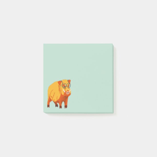 Geek Pig Funny Boar Wild Animal Post-it Notes (Front)