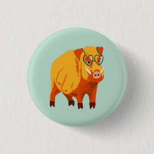 Geek Pig Funny Nerdy 3 Cm Round Badge