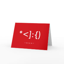 Geek Santa Emoticon Christmas card