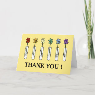 Geek Science Rainbow Flower Thank You Card