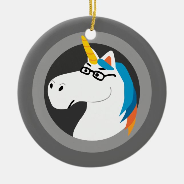 Geekicorn Ceramic Tree Decoration (Front)