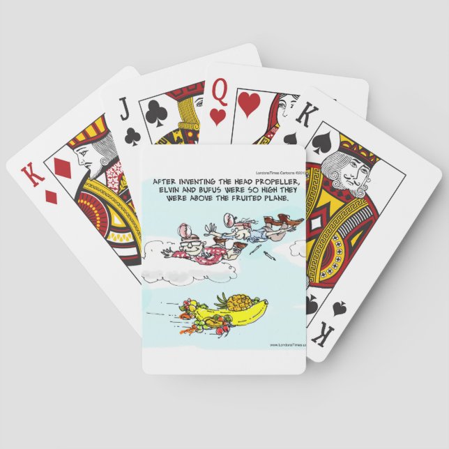 Geeks Above Fruited Plane Funny Playing Cards (Back)