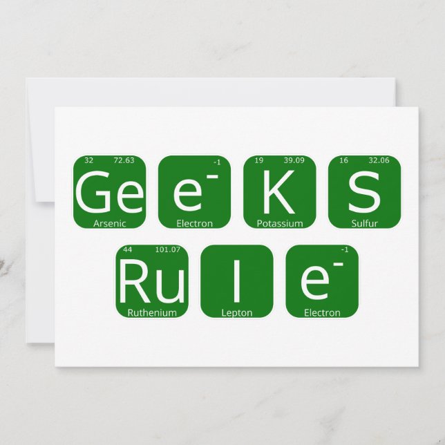 Geeks Rule Periodic Table Slogan Invitation (Front)
