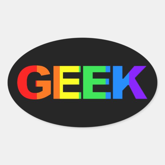Geeky and Queer As. Oval Sticker