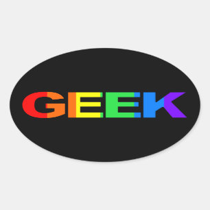 Geeky and Queer As. Oval Sticker