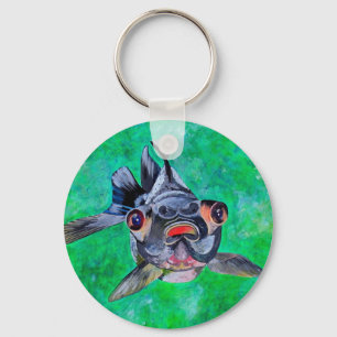 Geeky Blackmoor Goldfish With Telescopic Eyes Key Ring